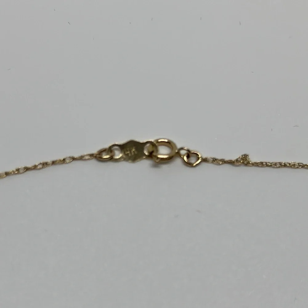 14k Gold, Onyx, Diamond Pendant & 14k Gold 16” Necklace - Picture 6 of 10